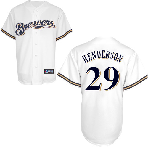 Jim Henderson #29 Youth Baseball Jersey-Milwaukee Brewers Authentic Home White Cool Base MLB Jersey